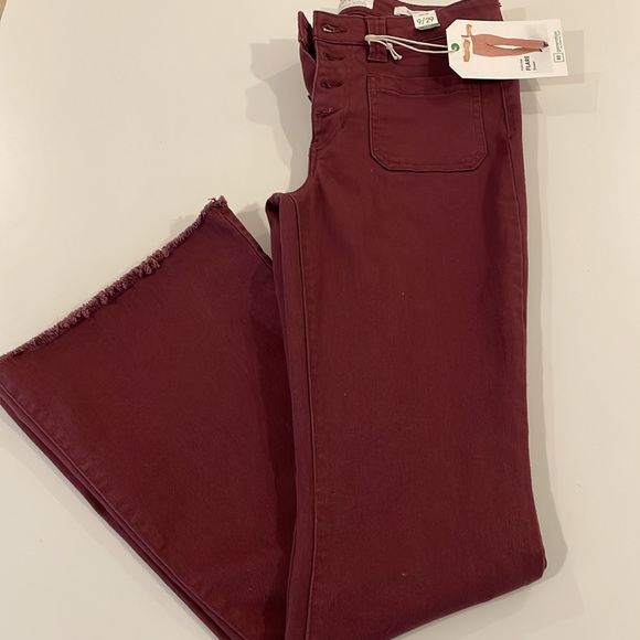 NWT Celebrity Pink Regeneration Mid Rise Flare Jeans Flower Purple in size 9/29 - Picture 4 of 9